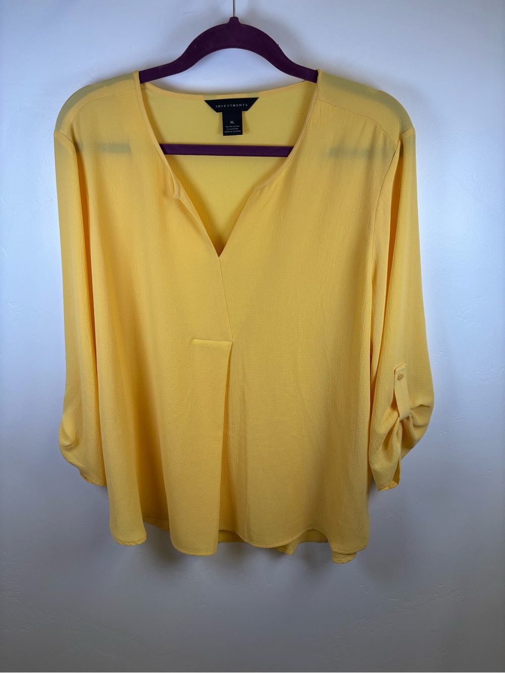 INVESTMENTS  TUNIC TOP   WOMEN XL 
BUTTER CUP  COLOR